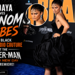 Zendaya Venom vibes in black Ashi Studio couture gown at Spider-Man Brand New Day L.A. premiere