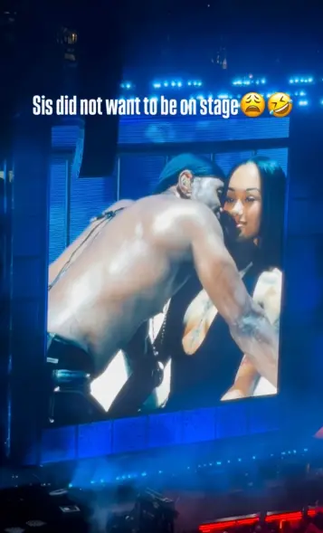 As a shirtless Usher sang directly to her, it quickly became apparent that the fan was feeling uncomfortable.