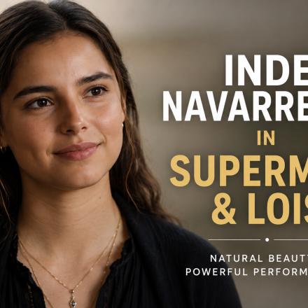 Inde Navarrette wearing a stylish black outfit as Sarah Cushing in Superman & Lois