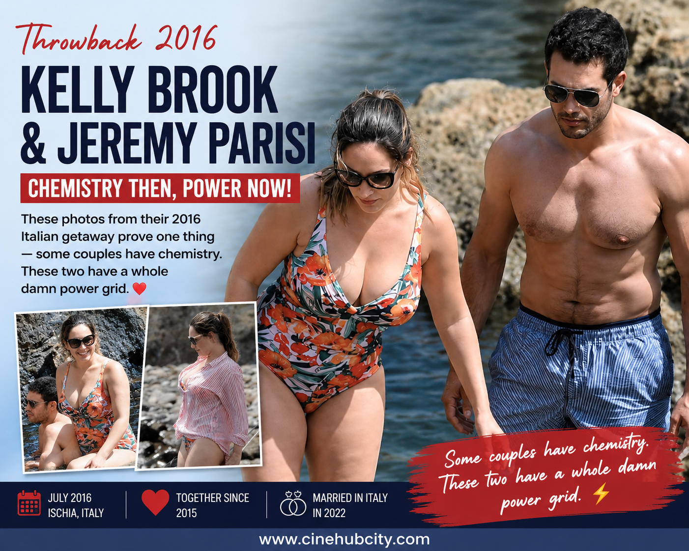 Kelly Brook and Jeremy Parisi during their 2016 Italy vacation
