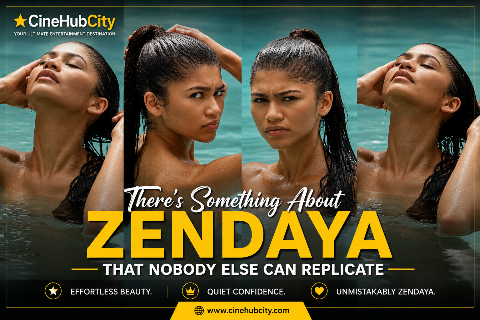 Zendaya poolside photos showcasing effortless beauty