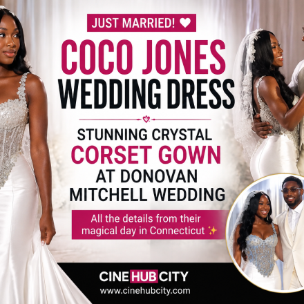 Coco Jones wedding dress featuring a crystal corset bodice during her wedding to Donovan Mitchell
