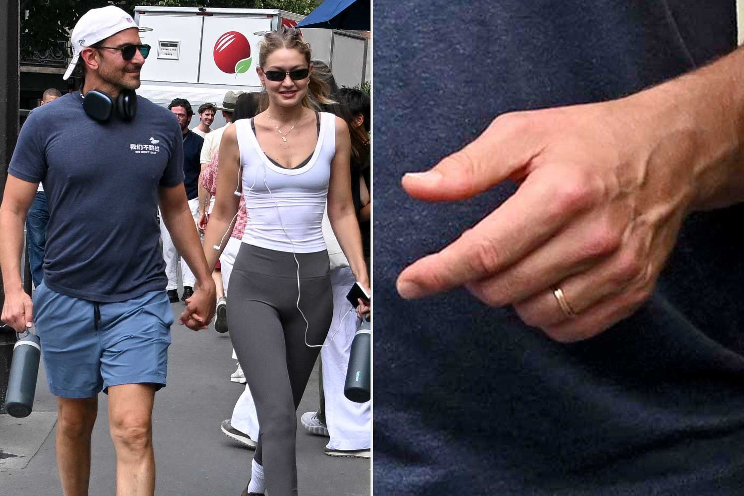 Gigi Hadid and Bradley Cooper spark marriage rumors after wearing matching rings during a Paris outing