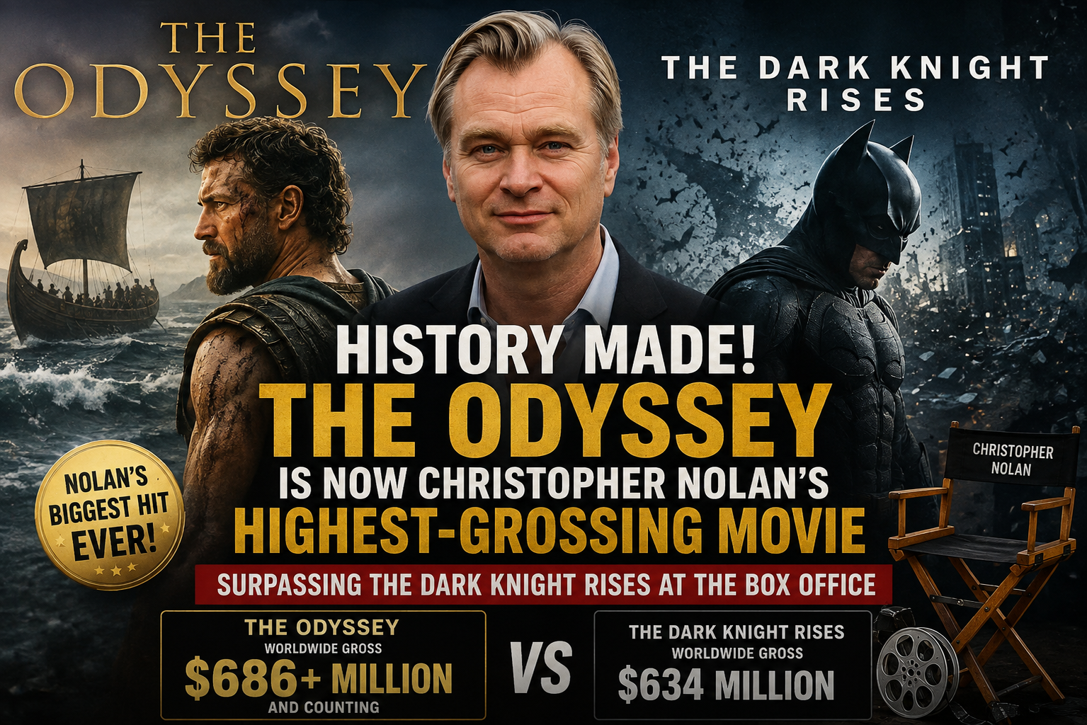 The Odyssey becomes Christopher Nolan’s highest-grossing movie