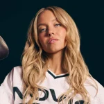 Sydney Sweeney posing for the viral Sydney Sweeney Novig ad sports campaign